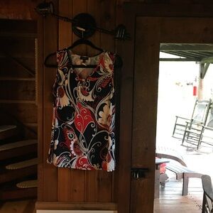 Espresso Women's Floral Swirl Blouse - Red, Black, White